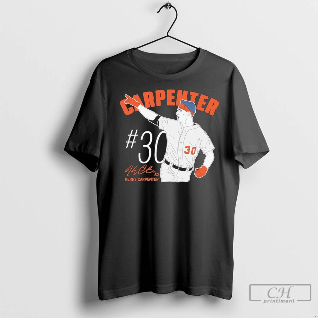 Kerry Carpenter 30 Detroit Tigers Mlb Postseason 2025 Autographed T Shirts