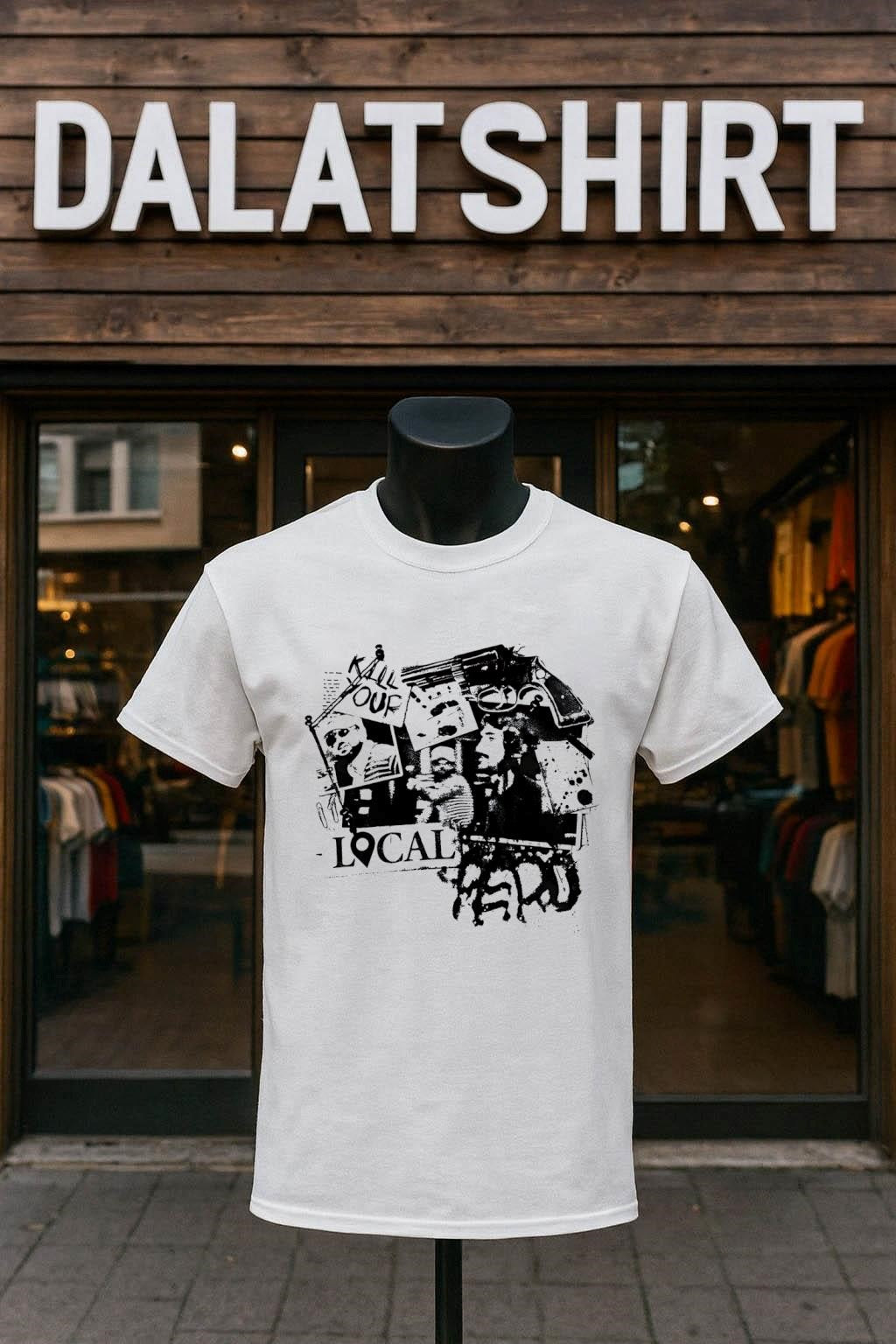 Kill Your Local Hero Revolver Collage shirt