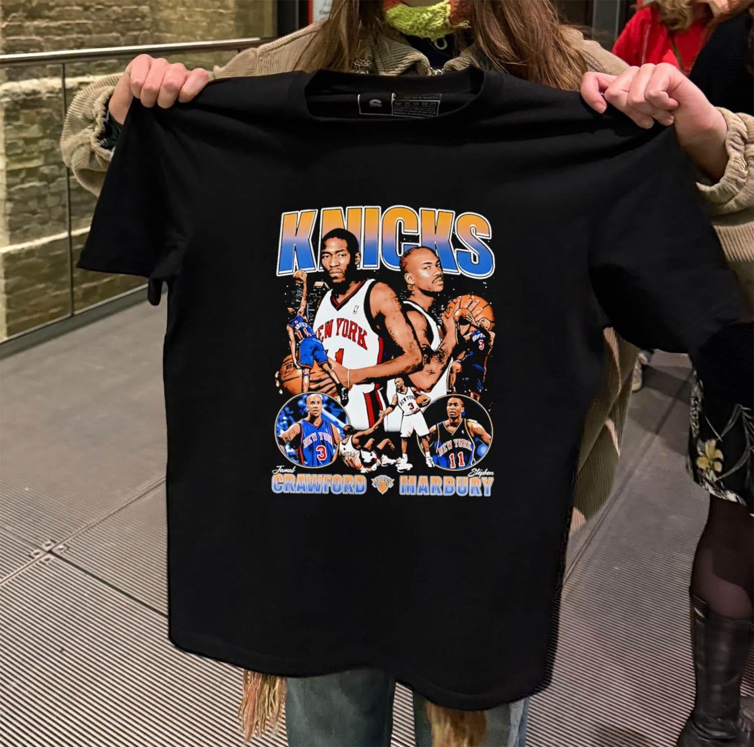 Knicks Basketball Jamal Crawford Stephon Marbury Collage Tribute shirt