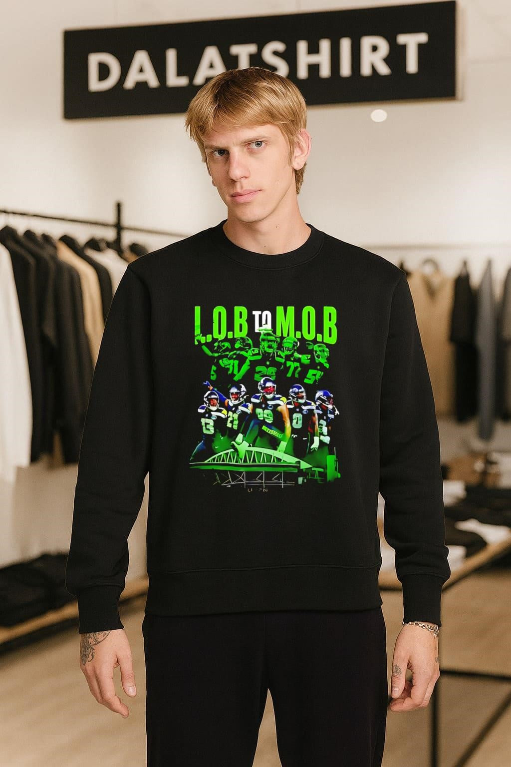 L.O.B To M.O.B Seattle Football Defense Players Stadium shirt