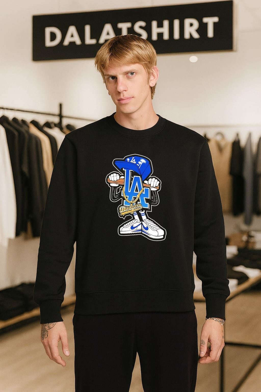 LA Dodgers Palm Trees Logo Gold Chain shirt