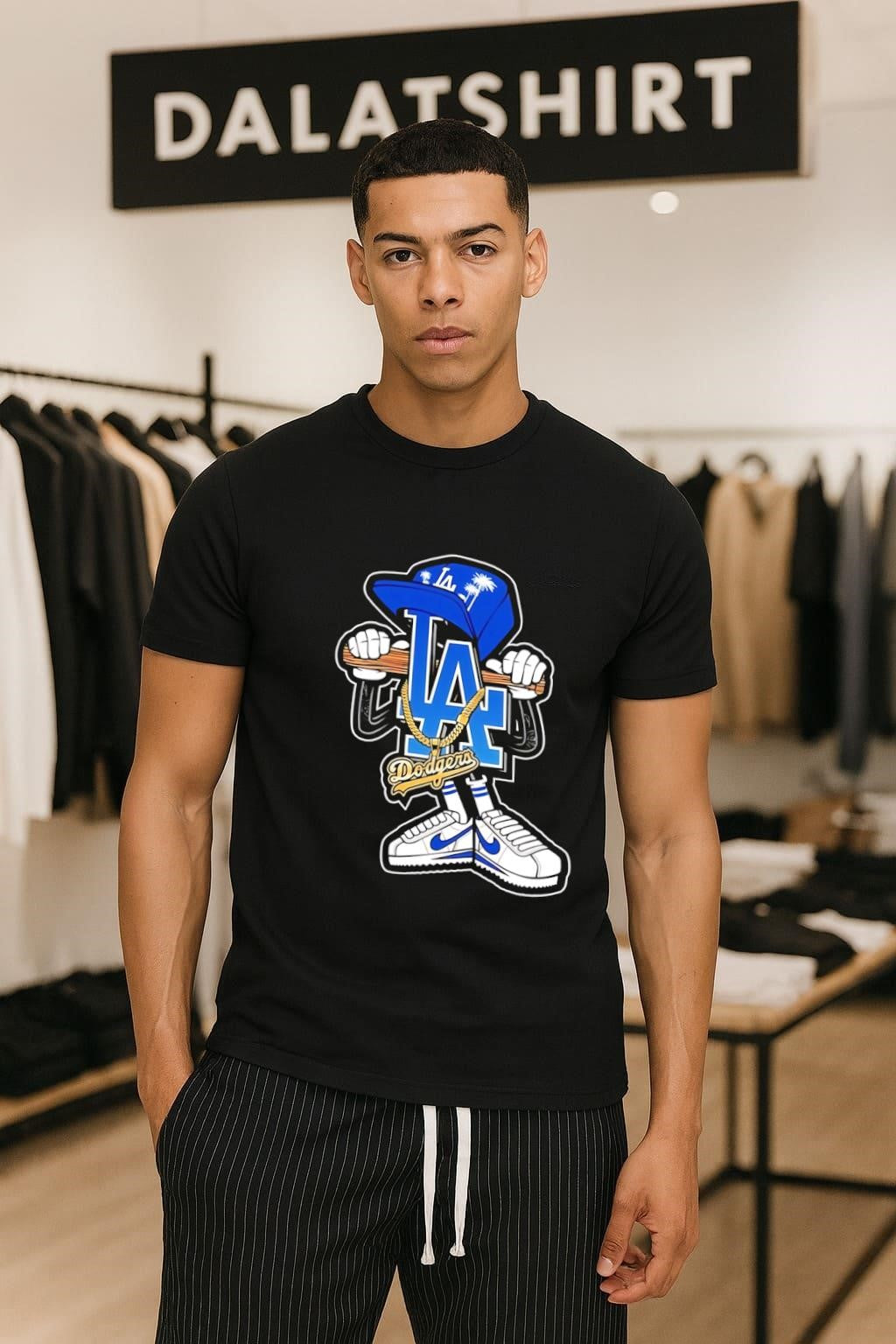 LA Dodgers Palm Trees Logo Gold Chain shirt
