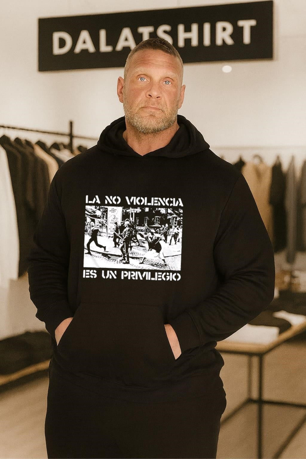 La No Violencia Es Un Privilegio Protest Scene Stencil Art shirt