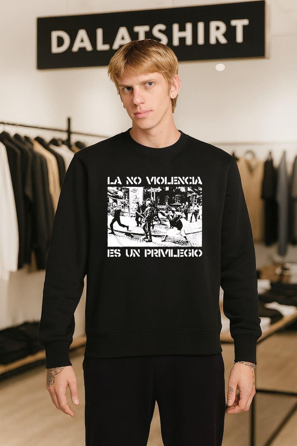 La No Violencia Es Un Privilegio Protest Scene Stencil Art shirt