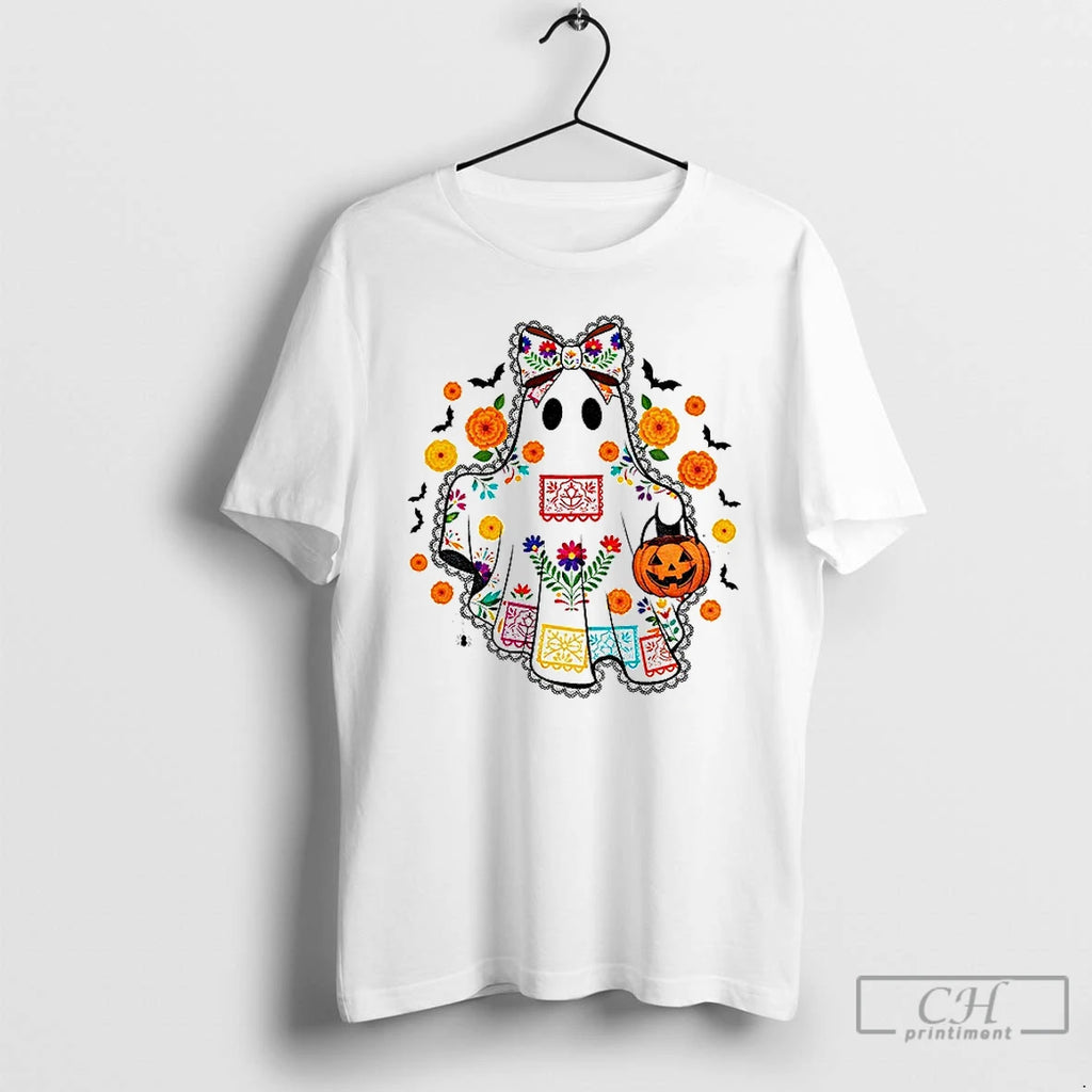Lace Ghost Mexican Halloween Ghost Cute Spooky Ghost T Shirts