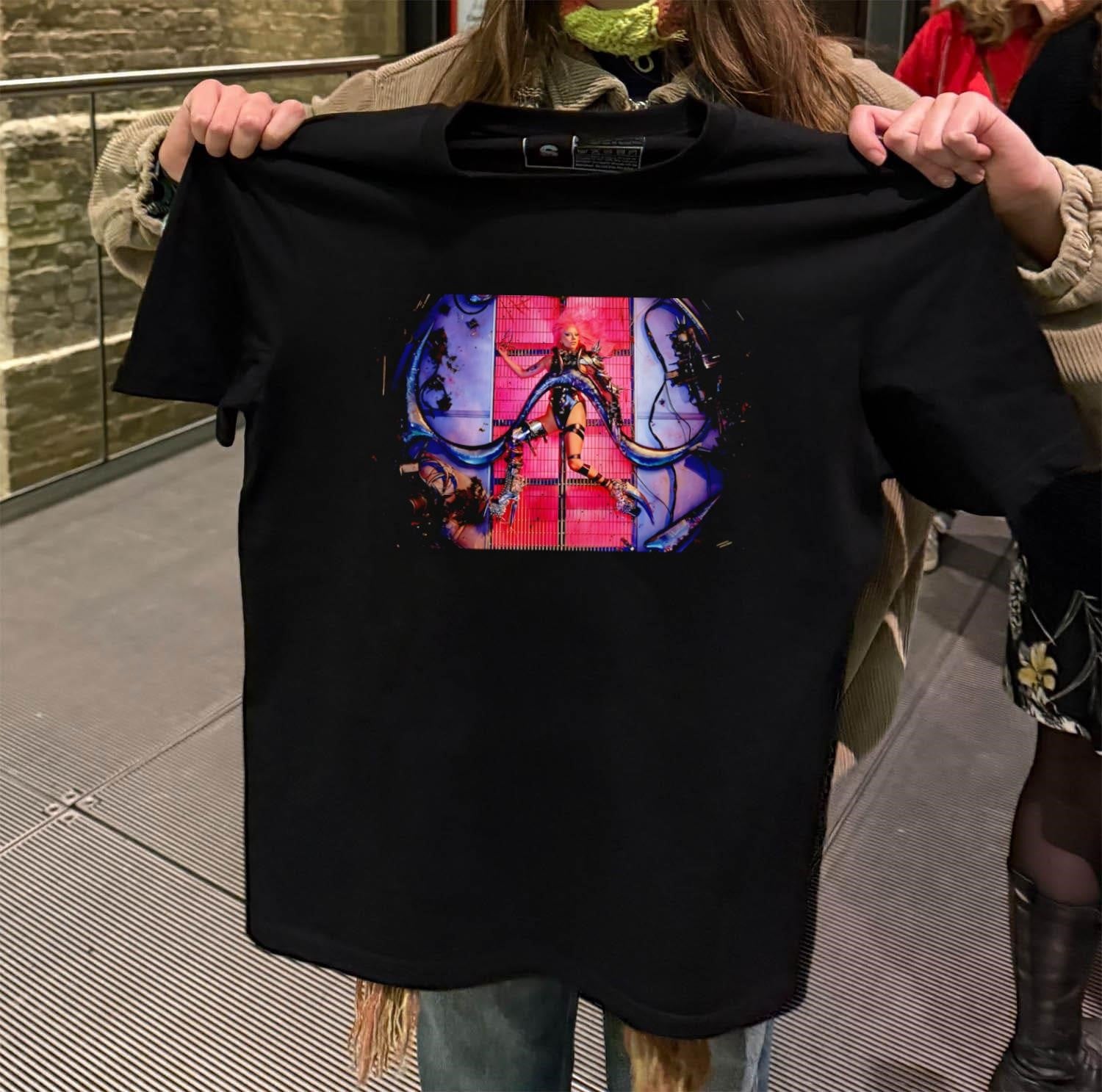 Lady Gaga Chromatica Pink Hair Cyberpunk Sci-Fi Aesthetic Graphic shirt