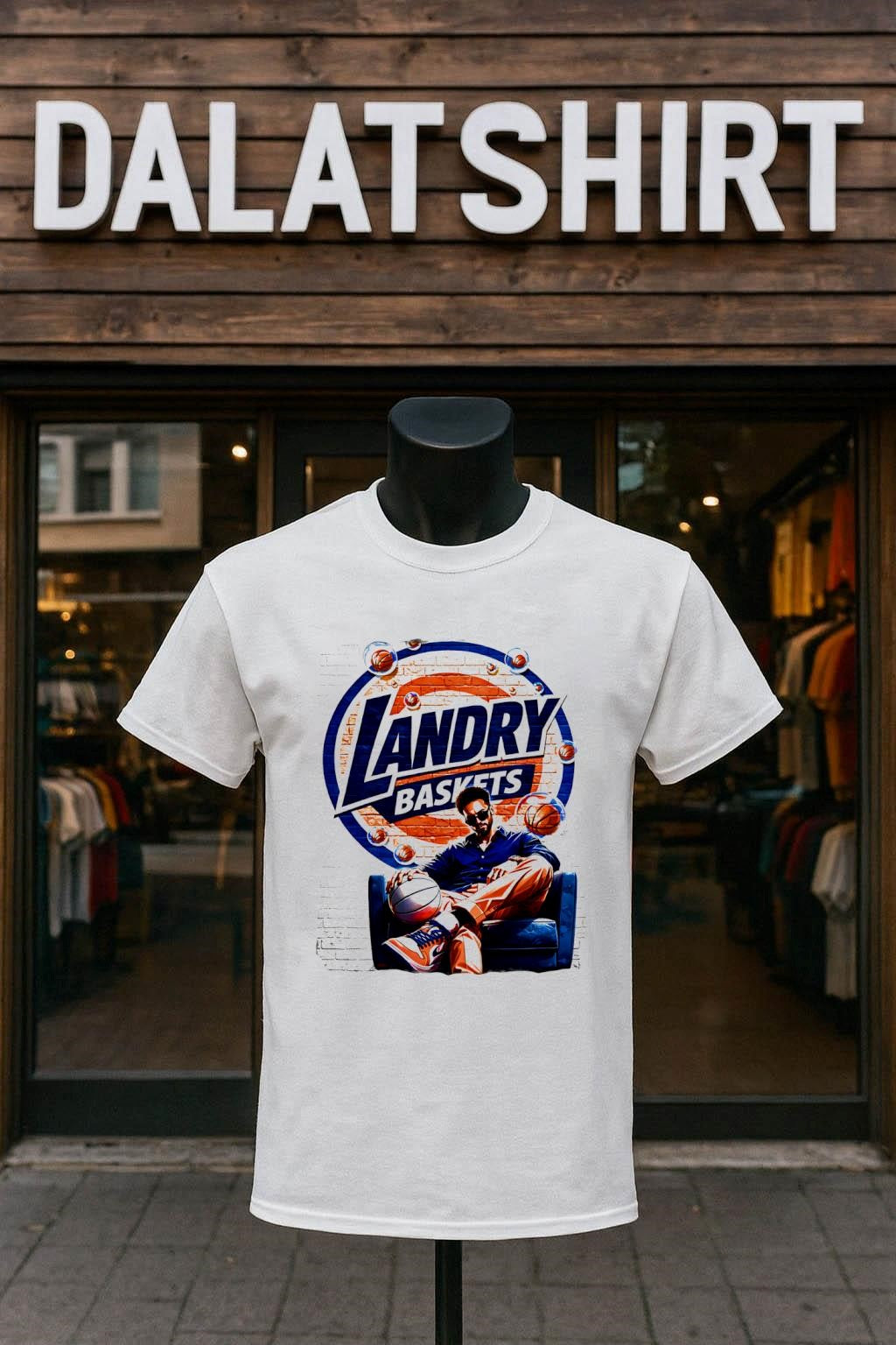 Landry Baskets Basketball Player Sitting In Chair Graphic shirt