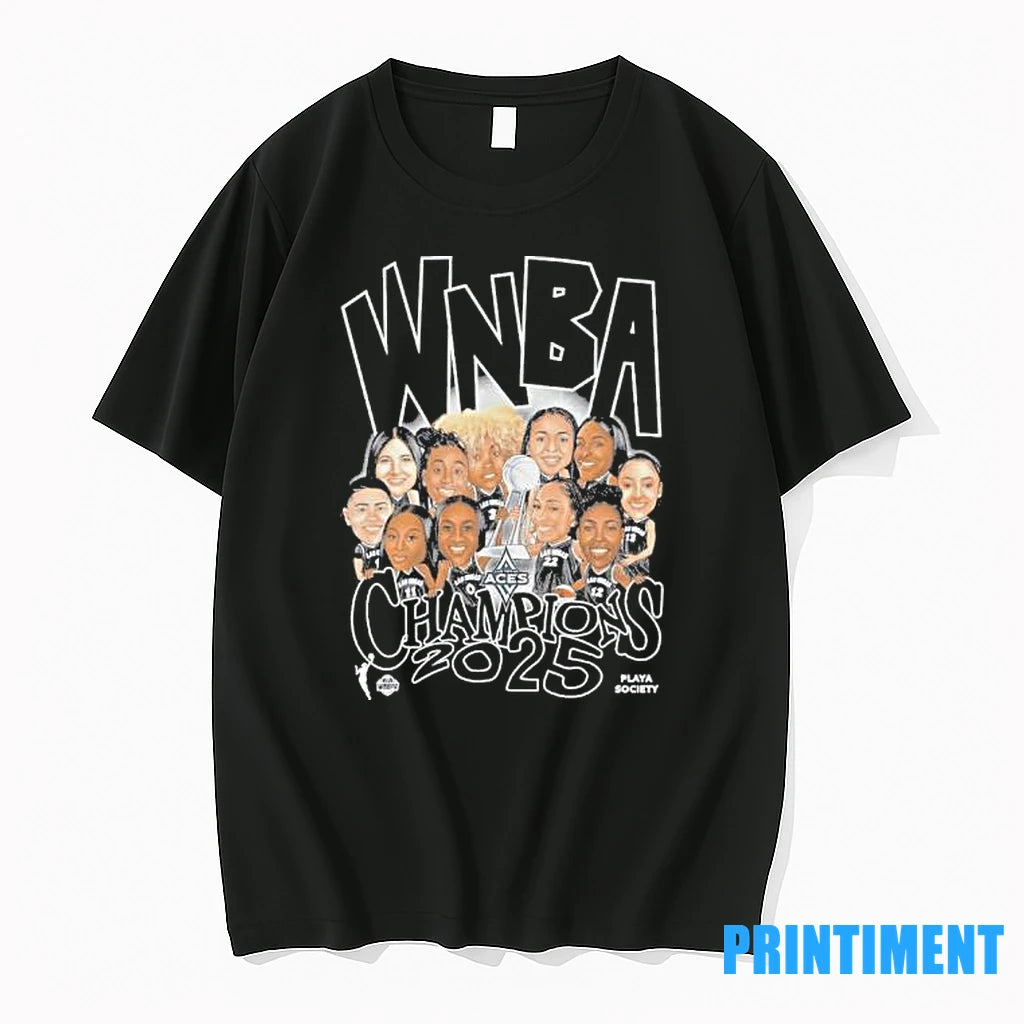 Las Vegas Aces 2025 Wnba Champions Team Caricature Tshirts Sweater