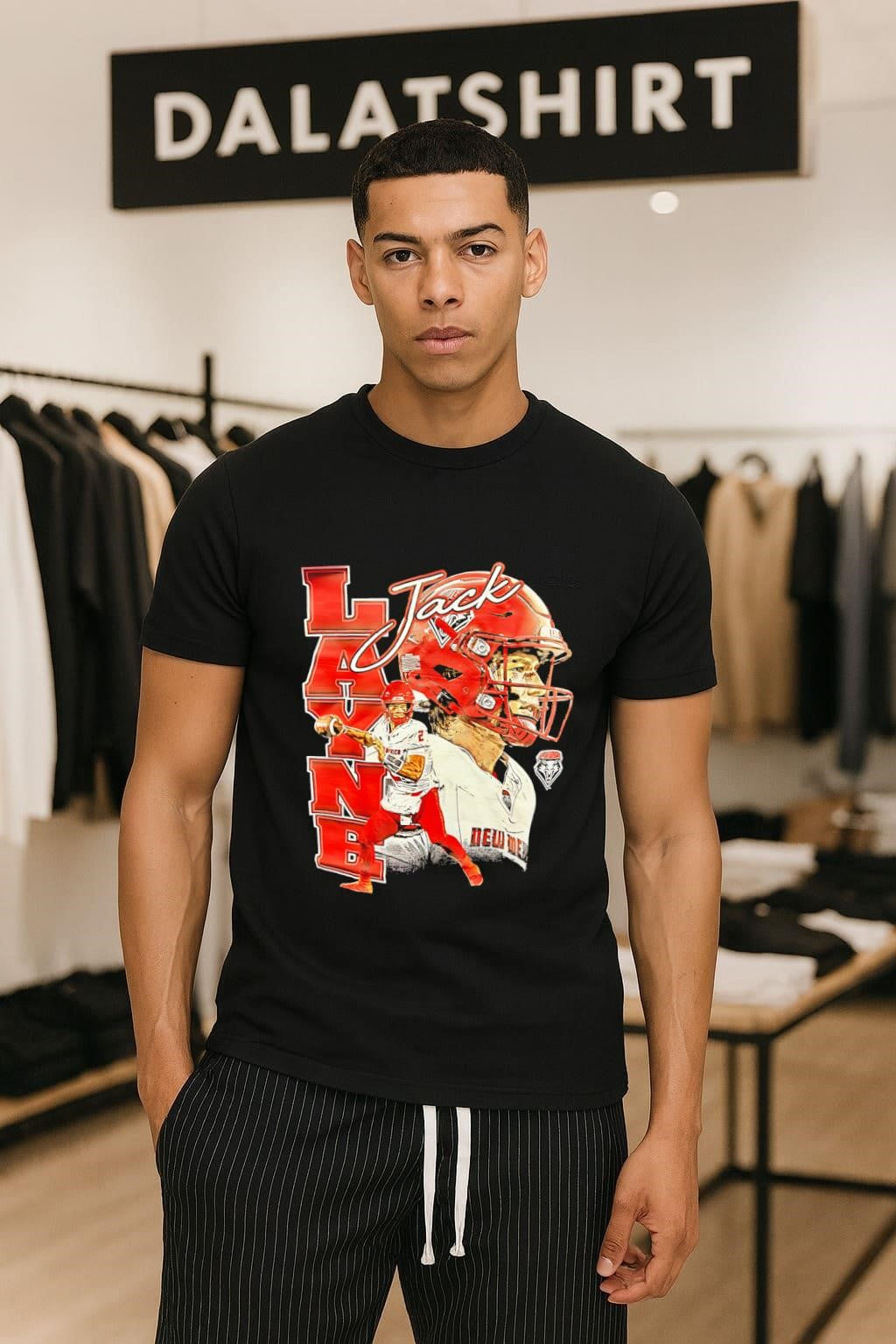 Layne Jack New Mexico Lobos football player graphic shirt