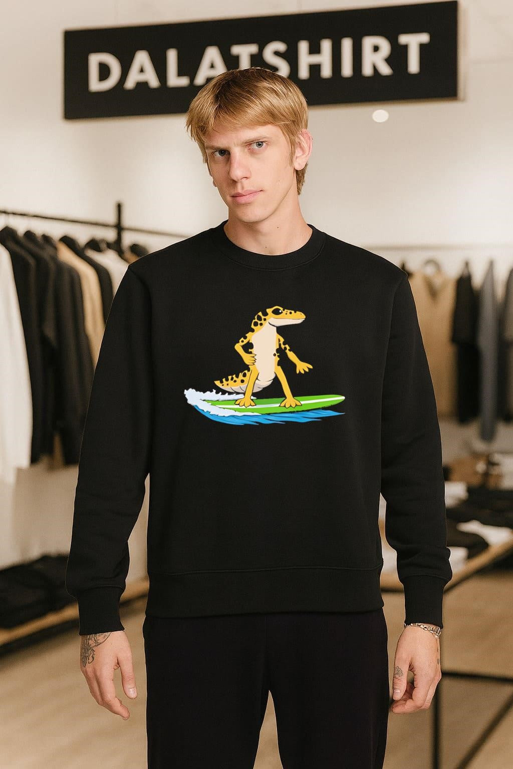 Leopard Gecko Yellow Lizard Surfing shirt