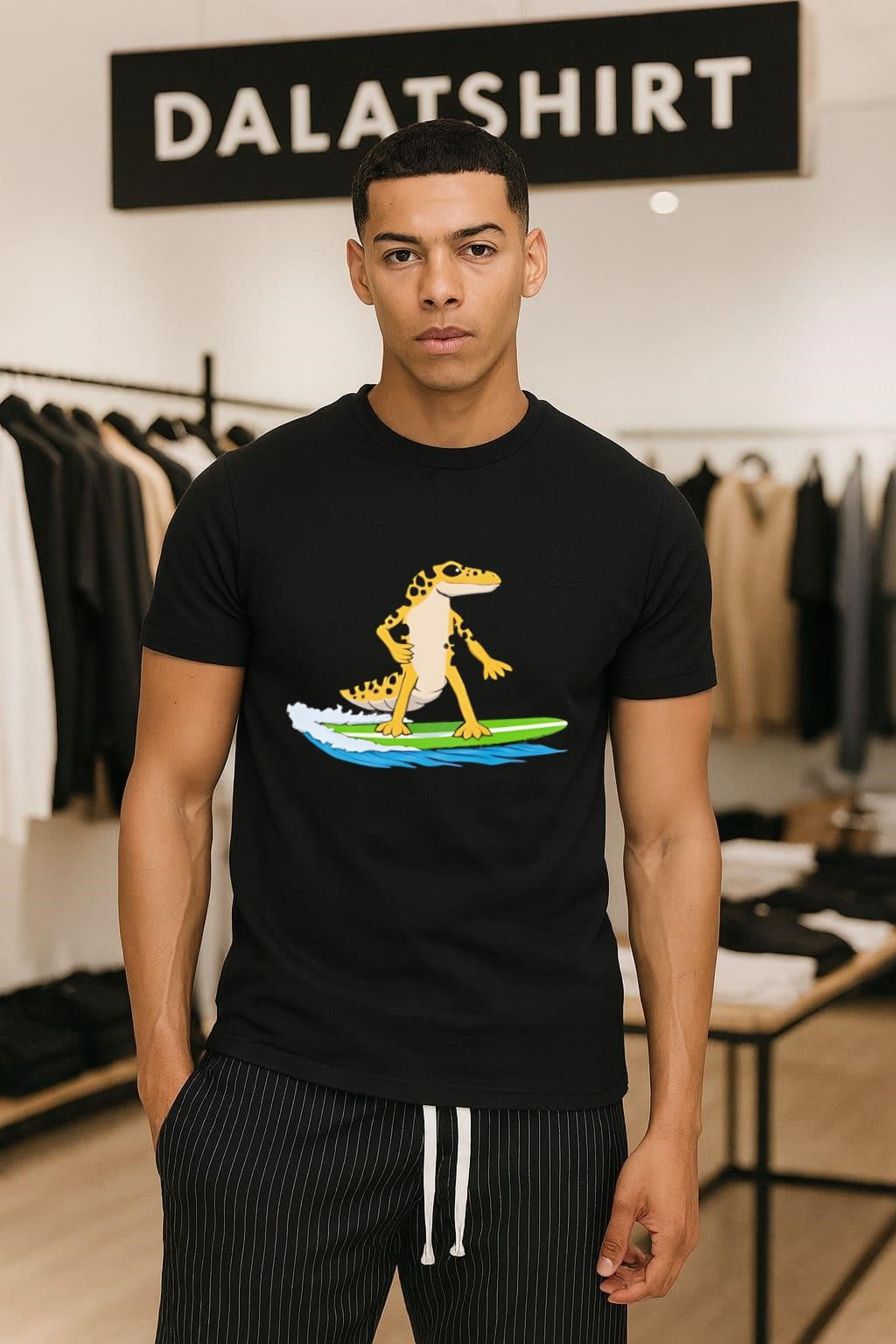 Leopard Gecko Yellow Lizard Surfing shirt