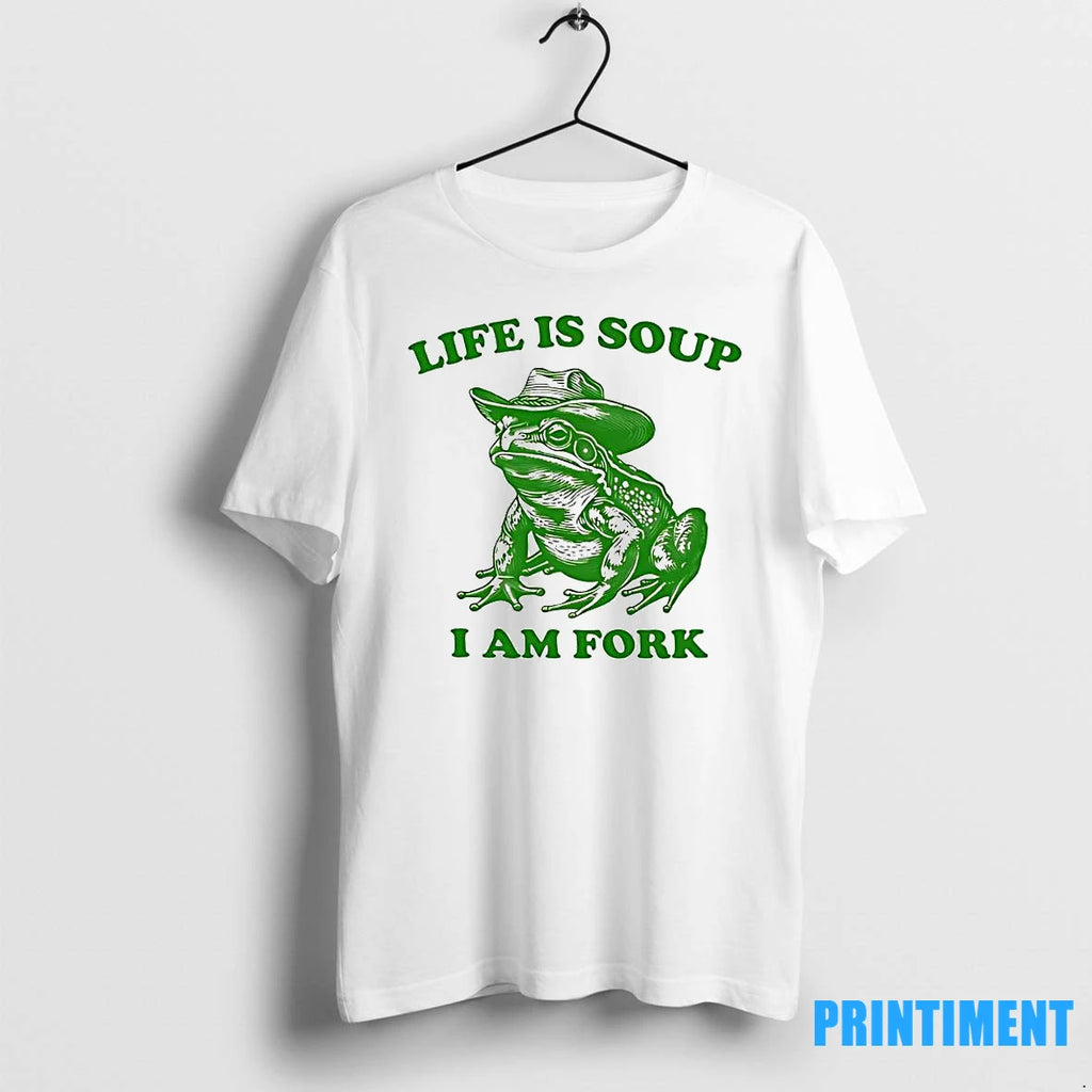Life Is Soup I Am Fork Frog Graphic Tshirts Sweater