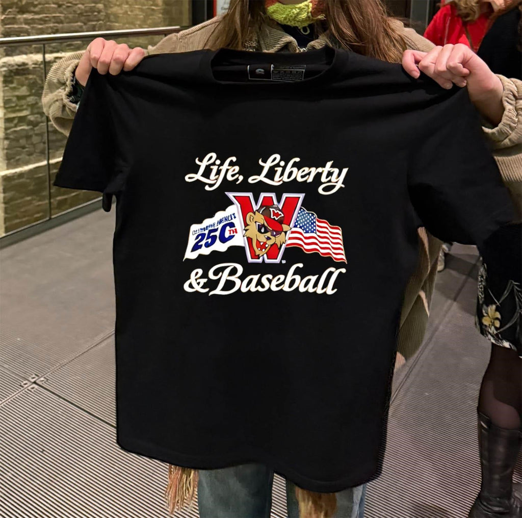 Life Liberty and Baseball Wisconsin Timber Rattlers 25th Anniversary shirt