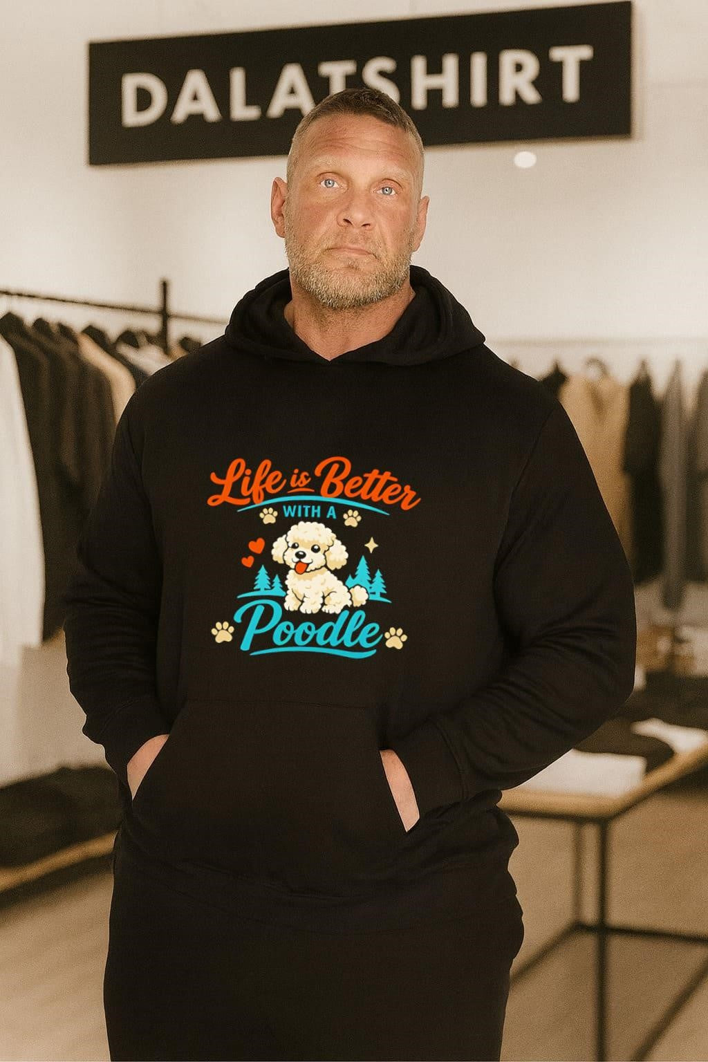 Life is Better with a Poodle Puppy and Pine Trees shirt