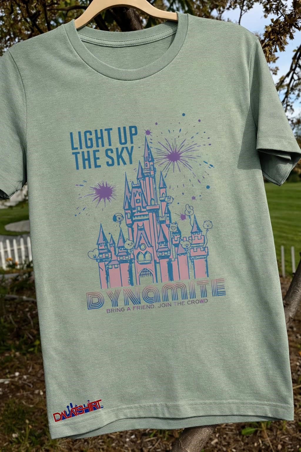 Light Up The Sky Dynamite castle with fireworks and balloons shirt