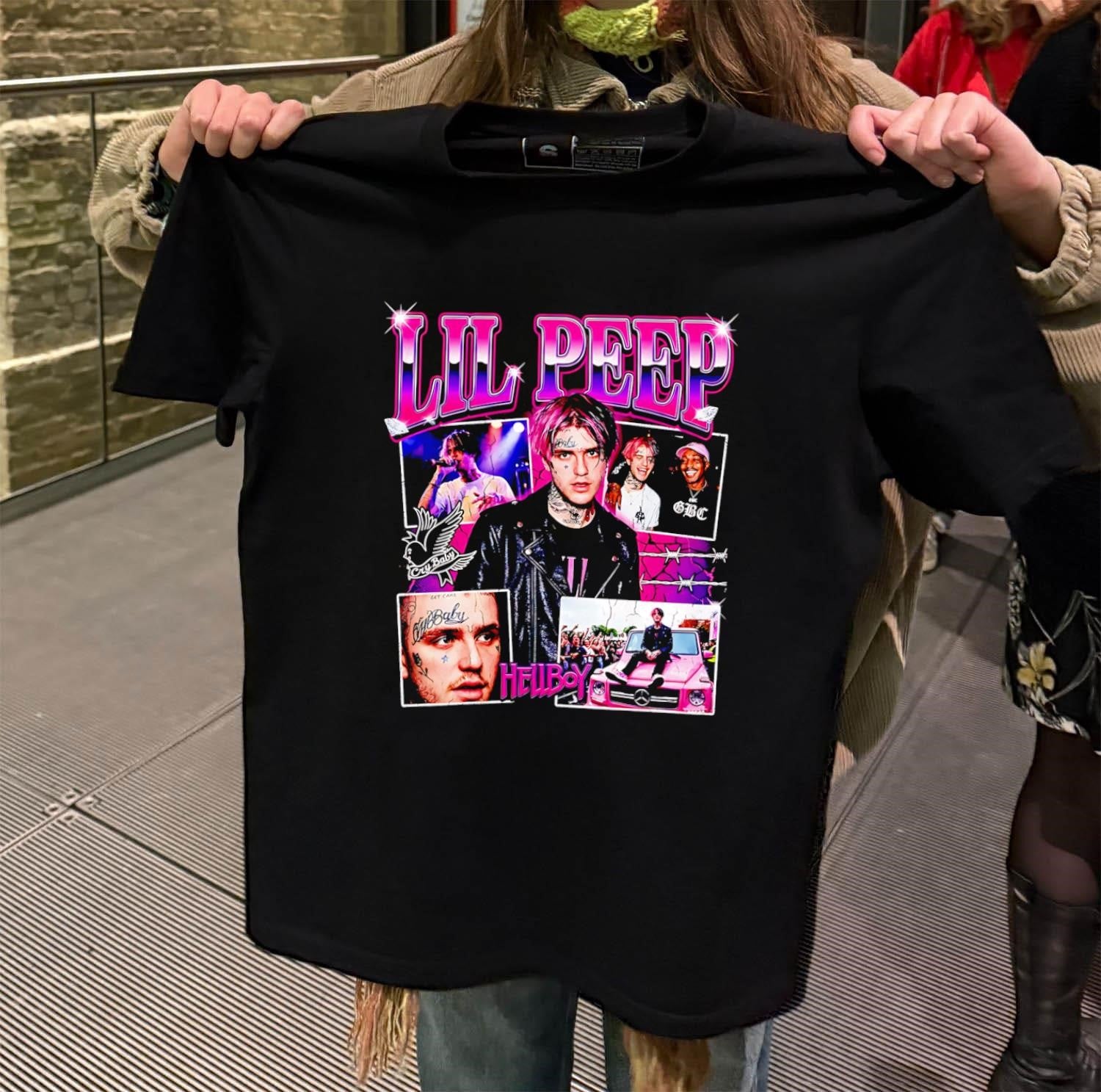 Lil Peep Cry Baby Hellboy GBC Mercedes Pink G-Wagon Diamonds Barbed Wire Shirt