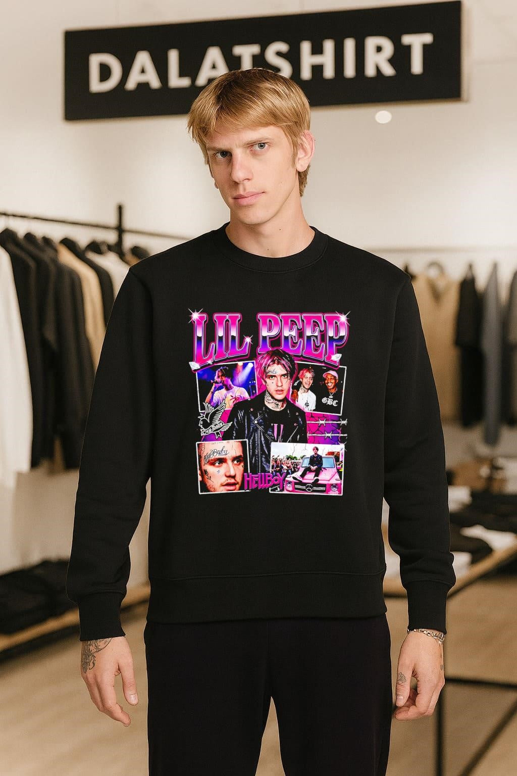 Lil Peep Cry Baby Hellboy GBC Mercedes Pink G-Wagon Diamonds Barbed Wire Shirt