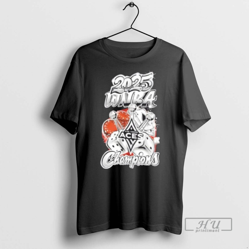 Limited Edition 2025 Wnba Champions Las Vegas Aces Logo 2 Sided Graphic Tee Shirt