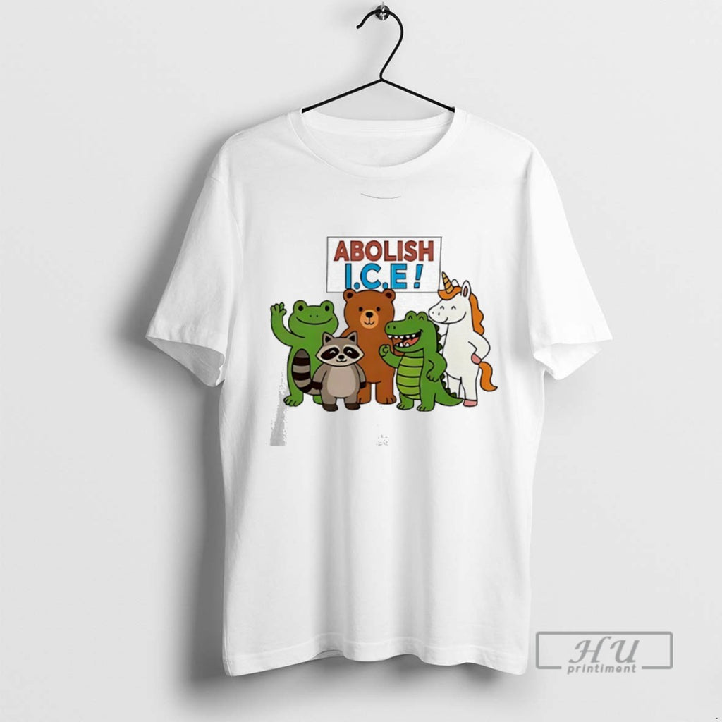 Limited Edition Abolish Ice Frog Unicorn Raccoon Bear Dinosaur Protest Graphic Tee Shirt Sweatshirt Hoodies