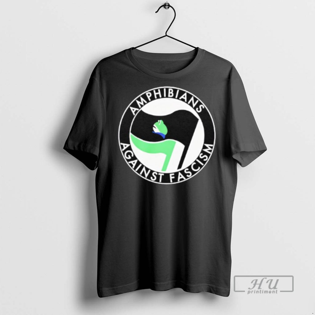 Limited Edition Amphibians Against Fascism Logo Frog Flag Graphic Tee Shirt Sweatshirt Hoodies
