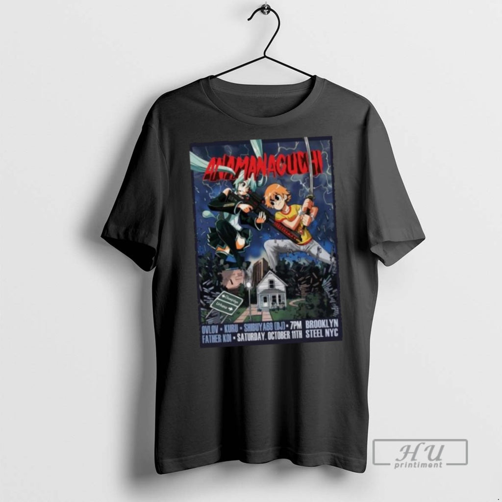 Limited Edition Anamanaguchi October 11 2025 Brooklyn New York Long Sleve Graphic Tee Shirt