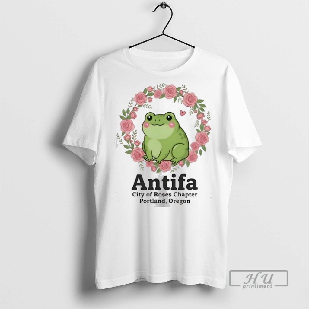 Limited Edition Antifa City Of Roses Chapter Portland Oregon Frog Graphic Tee Shirt Sweatshirt Hoodies