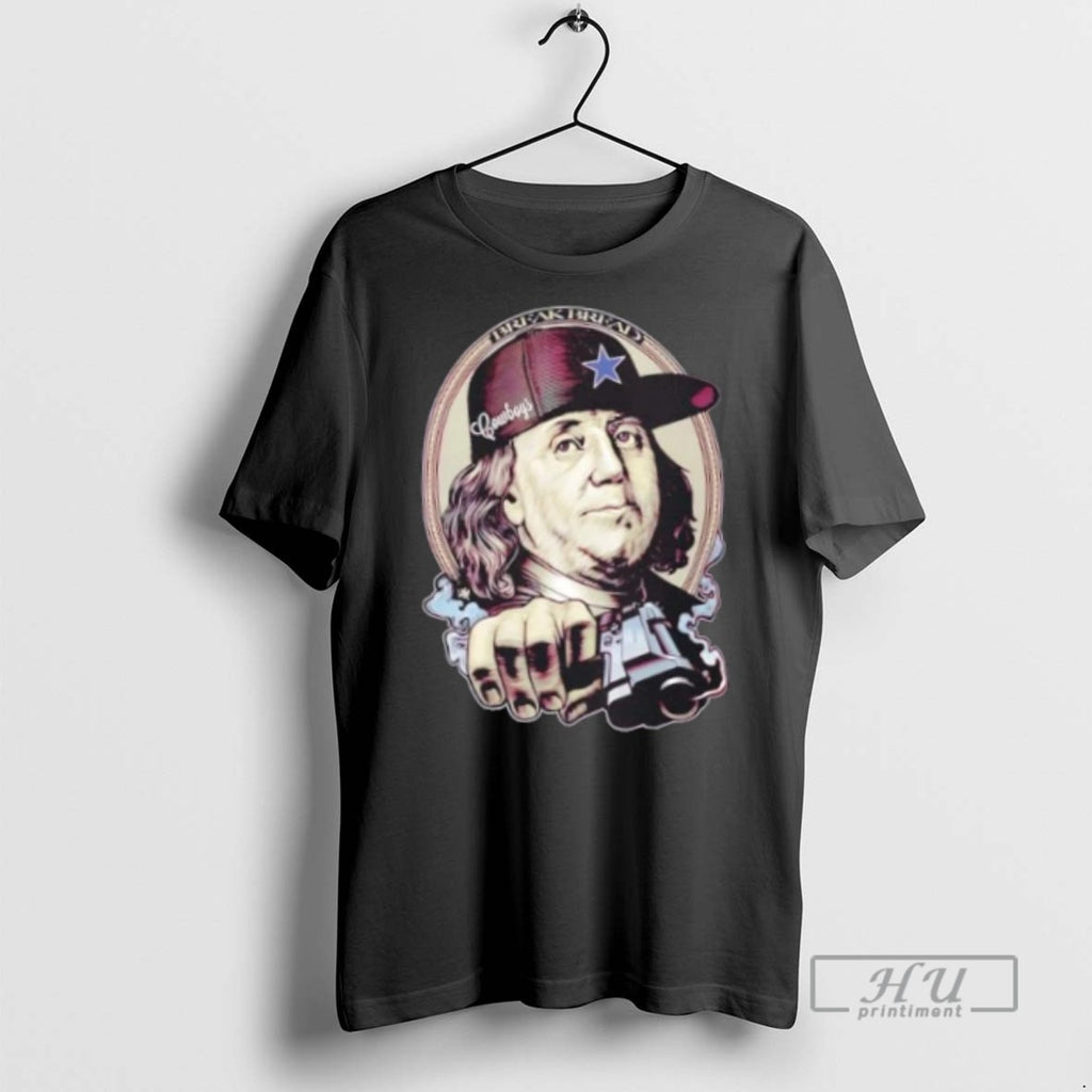 Limited Edition Benjamin Franklin Break Bread Street Art Money Parody Graphic Tee Shirt Sweatshirt Hoodies