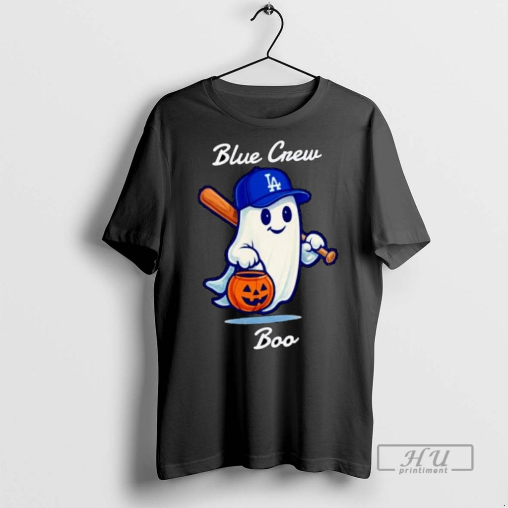Limited Edition Blue Crew Dodgers Happy Halloween Boo Ghost Ornaments Graphic Tee Shirt Sweatshirt Hoodies