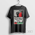 Limited Edition Ceasefire Now Pro Palestine Activist Fist With Olive Branch Graphic Tee Shirt
