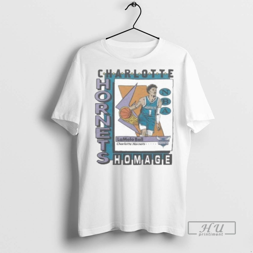 Limited Edition Charlotte Hornets Trading Card Lamelo Ball Graphic Tee Shirt Sweatshirt Hoodies