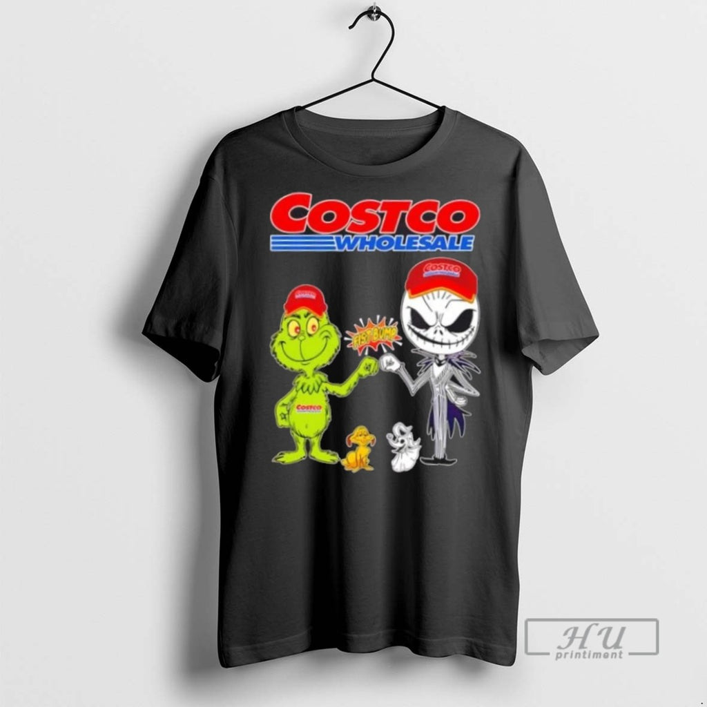 Limited Edition Costco Wholesale X Grinch And Jack Skellington Fist Bump Uniwilling Friends Graphic Tee