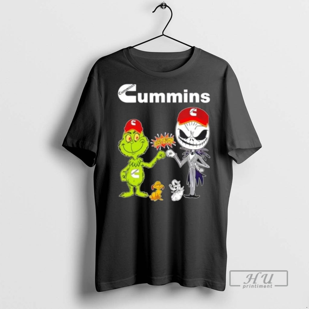 Limited Edition Cummins X Grinch And Jack Skellington Fist Bump Uniwilling Friends Graphic