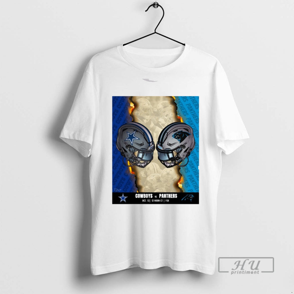Limited Edition Dallas Cowboys Vs Carolina Panthers October 12 2025 Countdown To Kickoff Graphic Tee