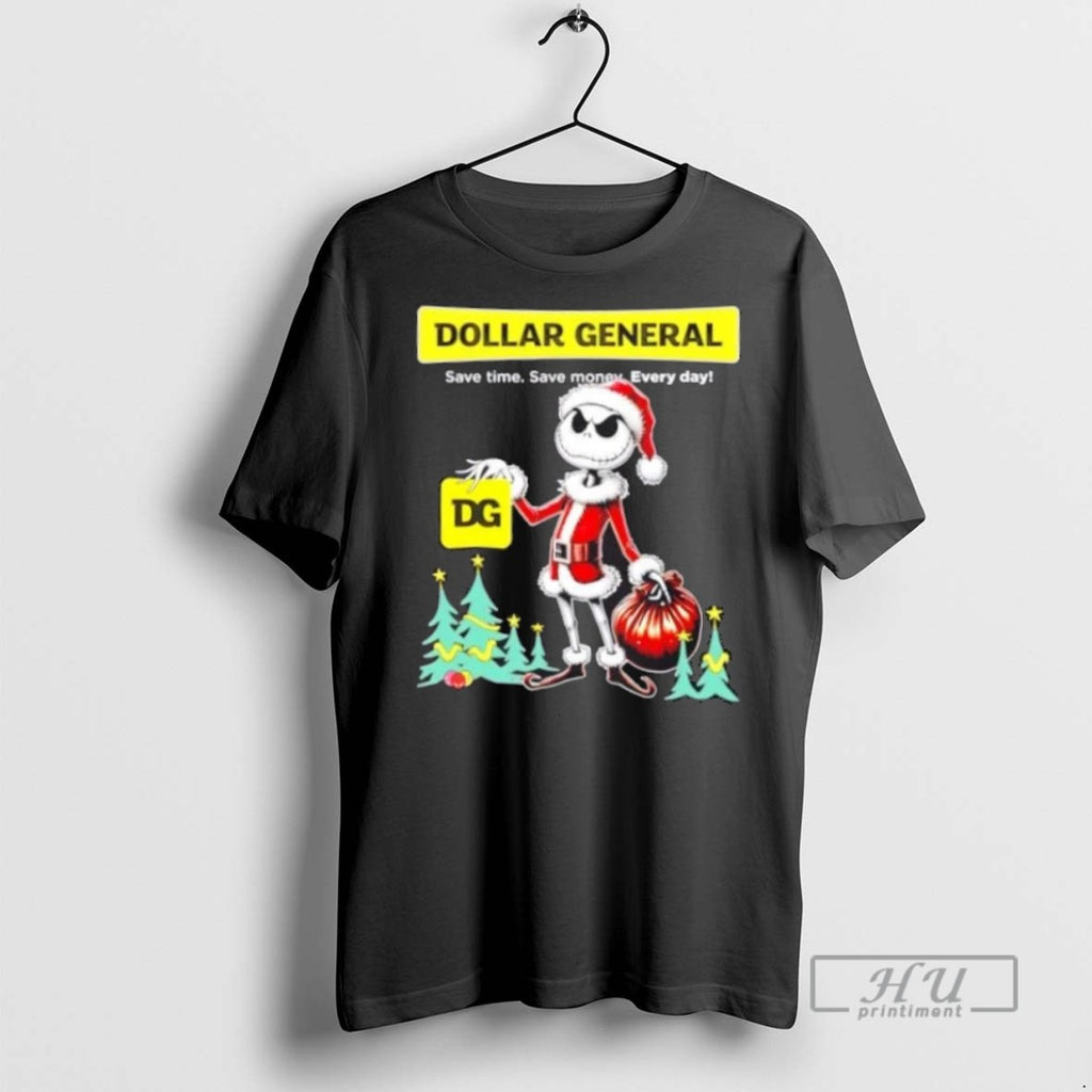 Limited Edition Dollar General X Jack Skellington Santa Isnt Real Christmas Graphic Tee Shirt