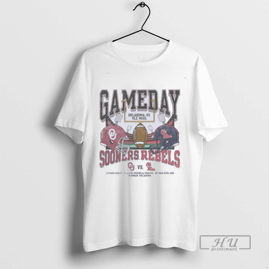 Limited Edition Gameday Oklahoma Vs Ole Miss 2025 Graphic Tee Shirt Sweatshirt Hoodies