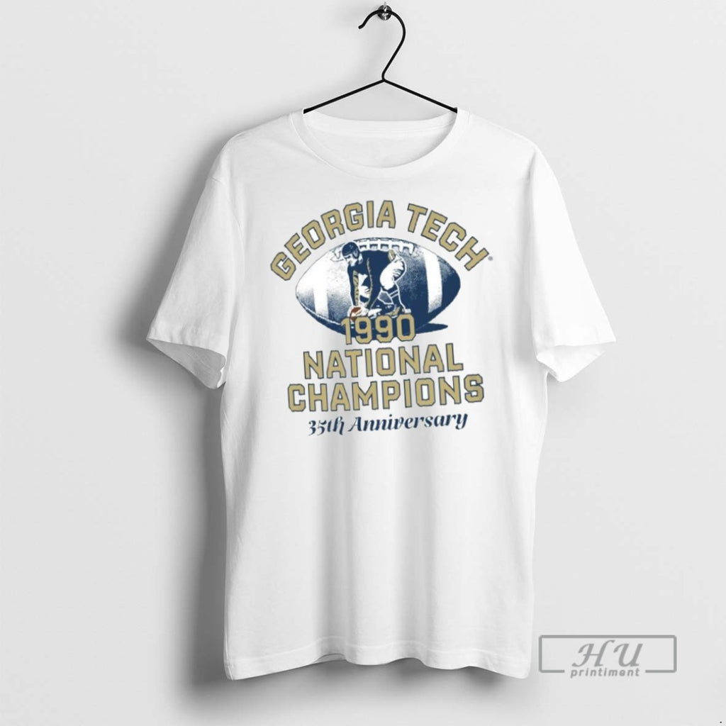 Limited Edition Georgia Tech Yellow Jackets 1990 National Champs Anniversary Retro Ornaments Graphic