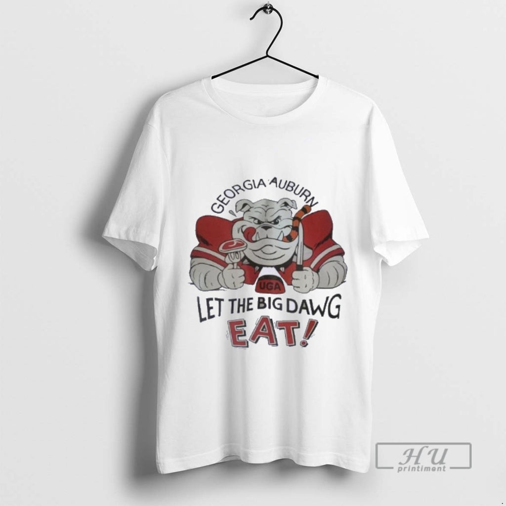 Limited Edition Georgia Vs Auburn 2025 Let The Big Dawg Eat Graphic Tee Shirt