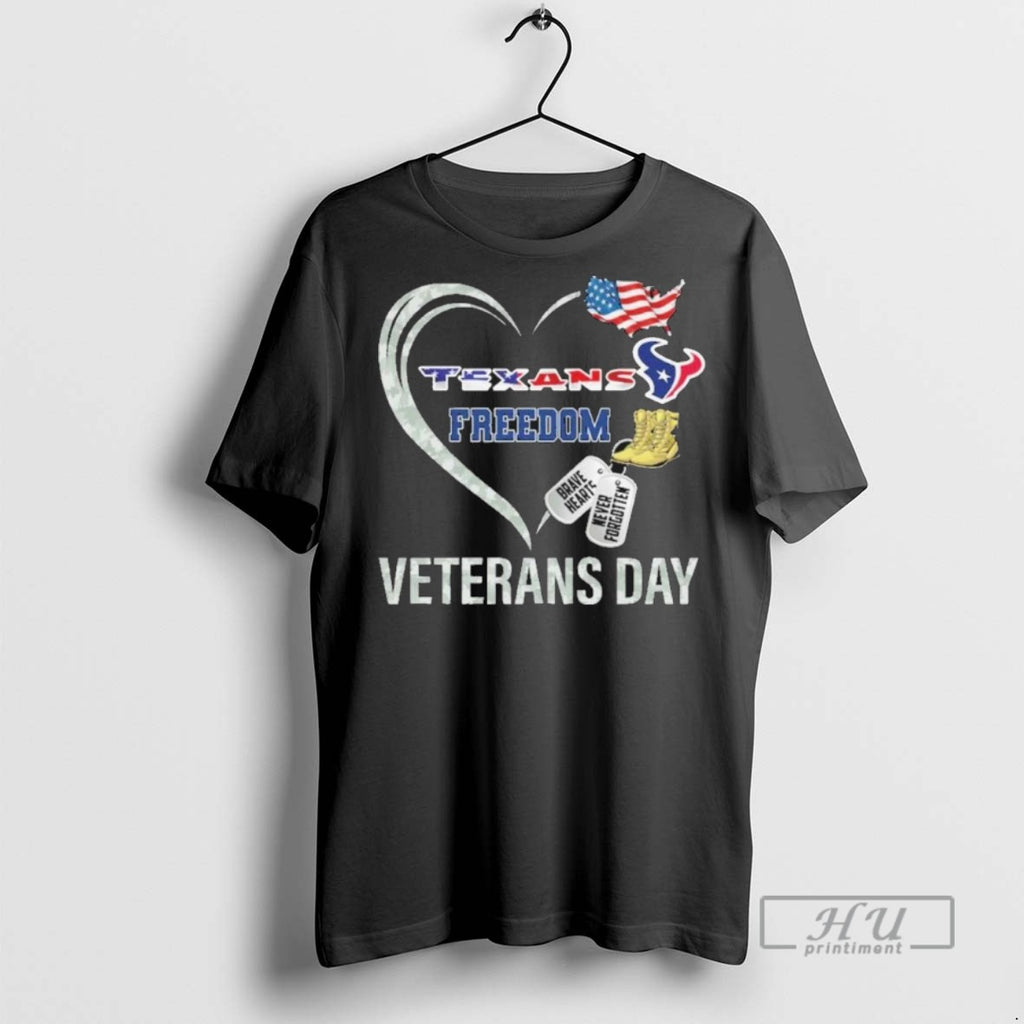 Limited Edition Houston Texans Freedom Veterans Day Graphic Tee Shirt Sweatshirt Hoodies