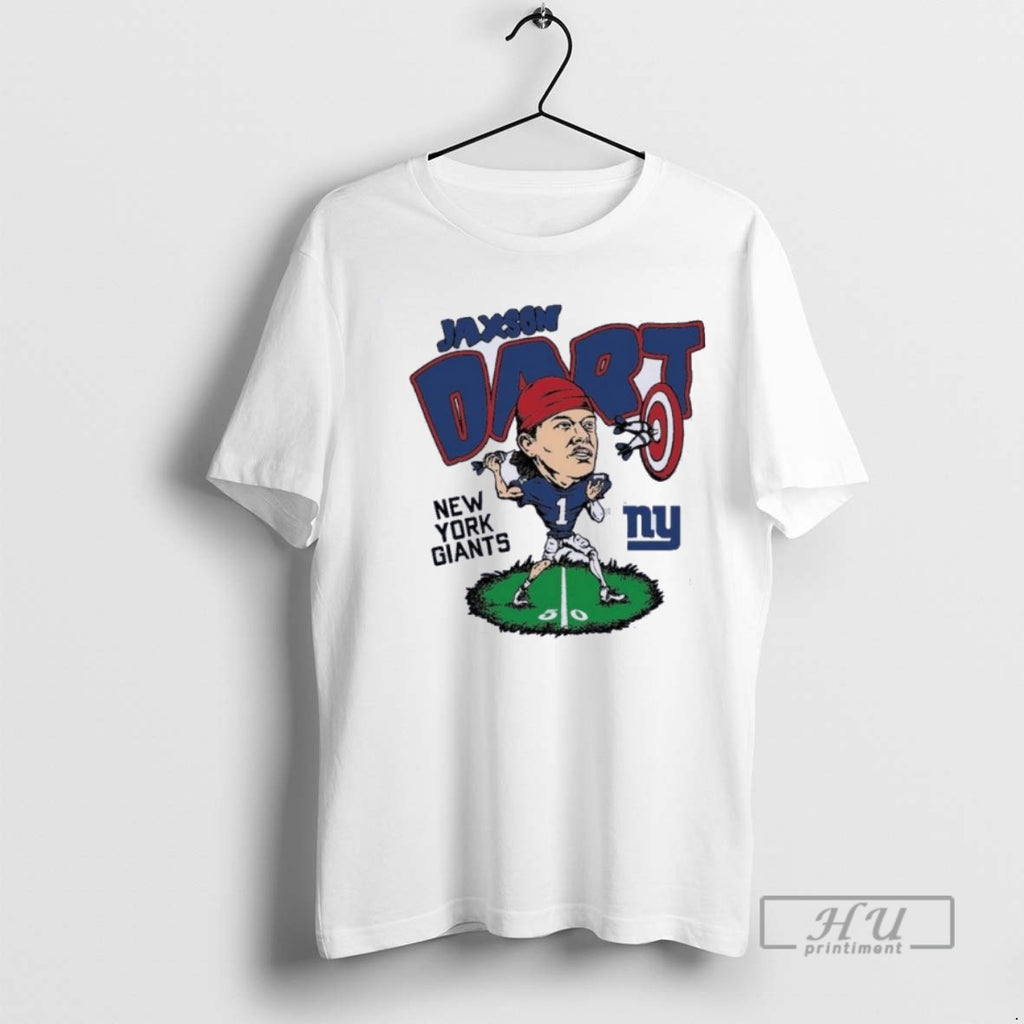 Limited Edition Jaxson Dart New York Giants Caricature Graphic Tee Shirt Sweatshirt Hoodies