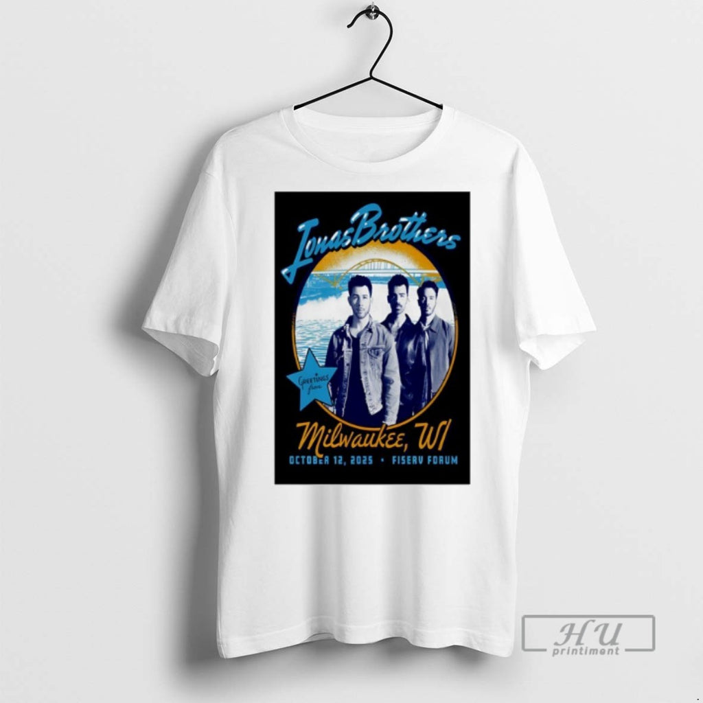 Limited Edition Jonas Brothers Oct 12 2025 Fiserv Forum Milwaukee Wi Graphic Tee Shirt