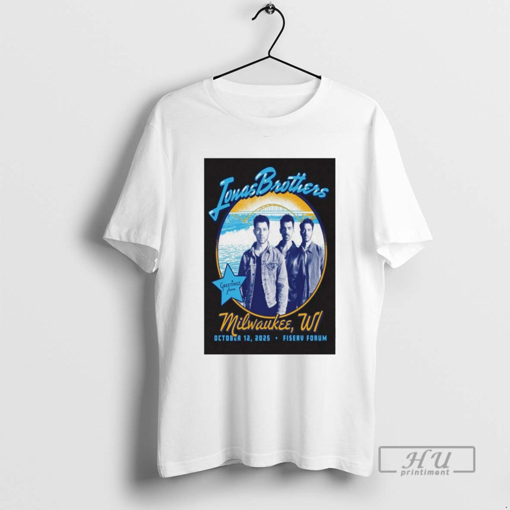 Limited Edition Jonas Brothers October 12 2025 Fiserv Forum Milwaukee Wi Graphic Tee Shirt