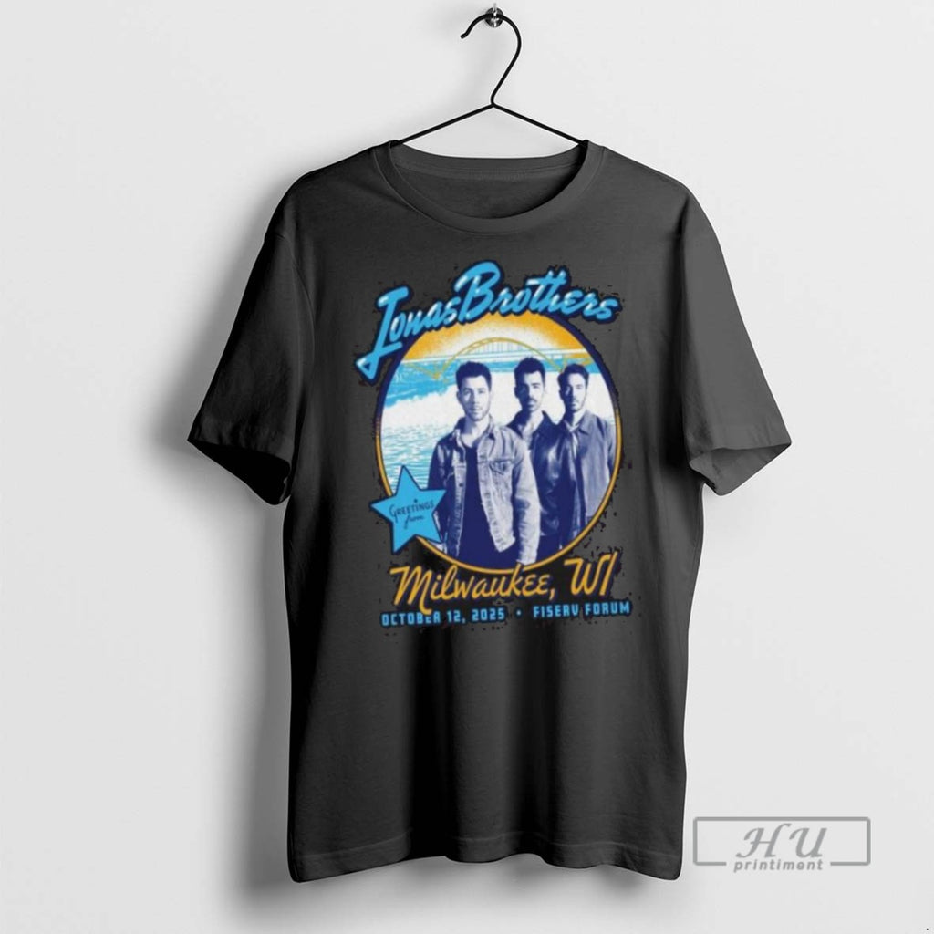 Limited Edition Jonas Brothers October 12 2025 Milwaukee Wi Long Sleve Graphic Tee Shirt
