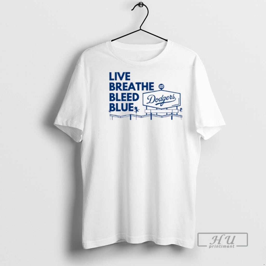 Limited Edition La Dodgers Live Breathe Bleed Blue Graphic Tee Shirt Sweatshirt Hoodies