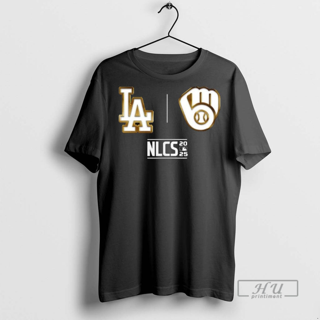 Limited Edition La Dodgers Vs Brewers 2025 Nlcs Game Logo Graphic Tee Shirt Sweatshirt Hoodies