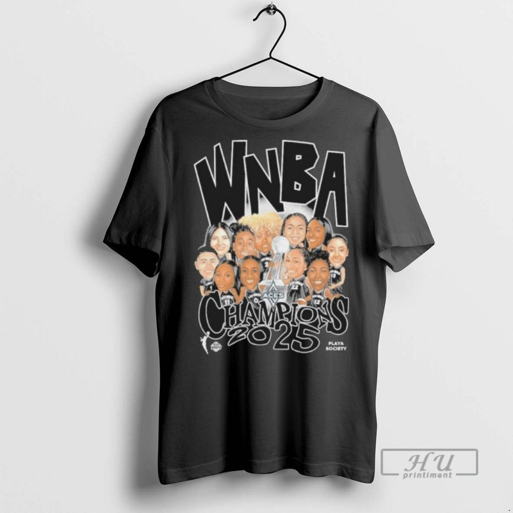 Limited Edition Las Vegas Aces 2025 Wnba Champions Team Caricature Graphic Tee Shirt Sweatshirt Hoodies