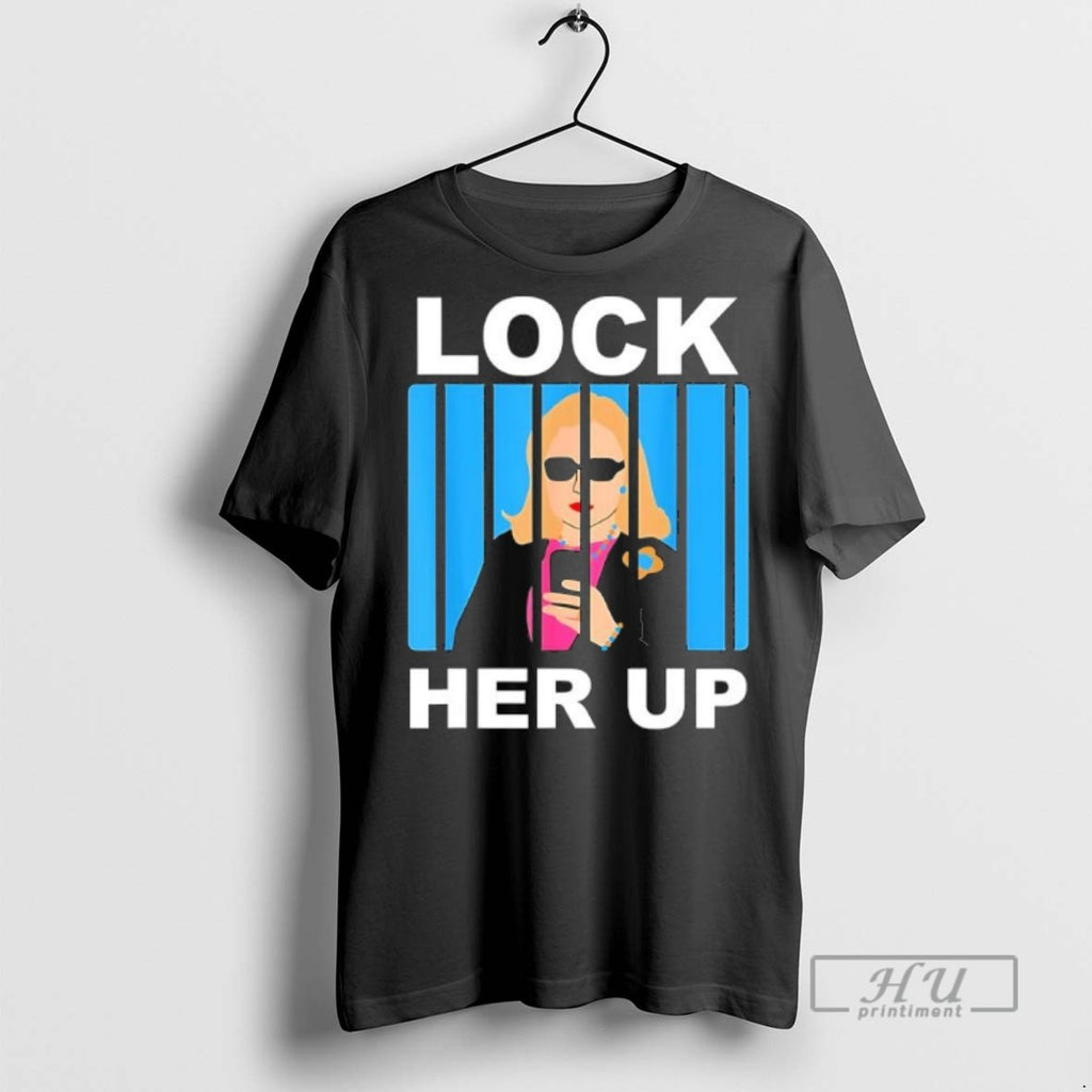 Limited Edition Lock Her Up But Her Emails Clinton In Jail Graphic Tee Shirt