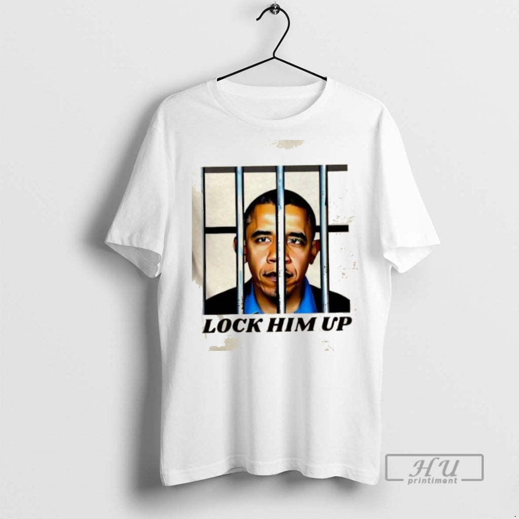 Limited Edition Lock Him Up Anti Obama Graphic Tee Shirt Sweatshirt Hoodies