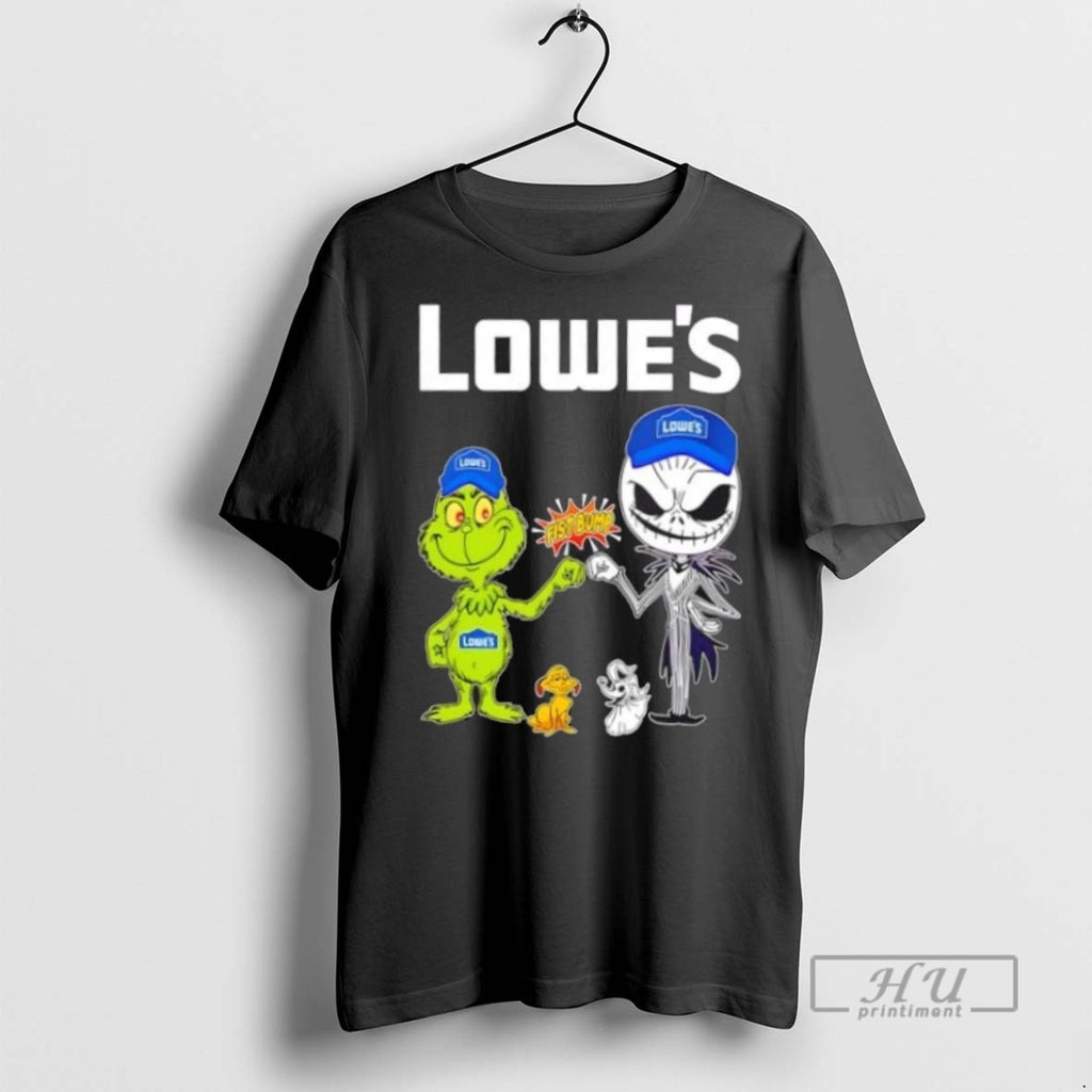 Limited Edition Lowes X Grinch And Jack Skellington Fist Bump Uniwilling Friends Graphic