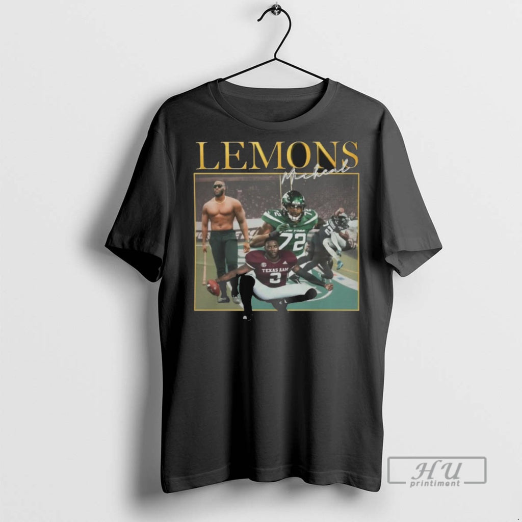 Limited Edition Micheal Clemons Lemons New York Jets And Texas Am Aggies Graphic Graphic Tee