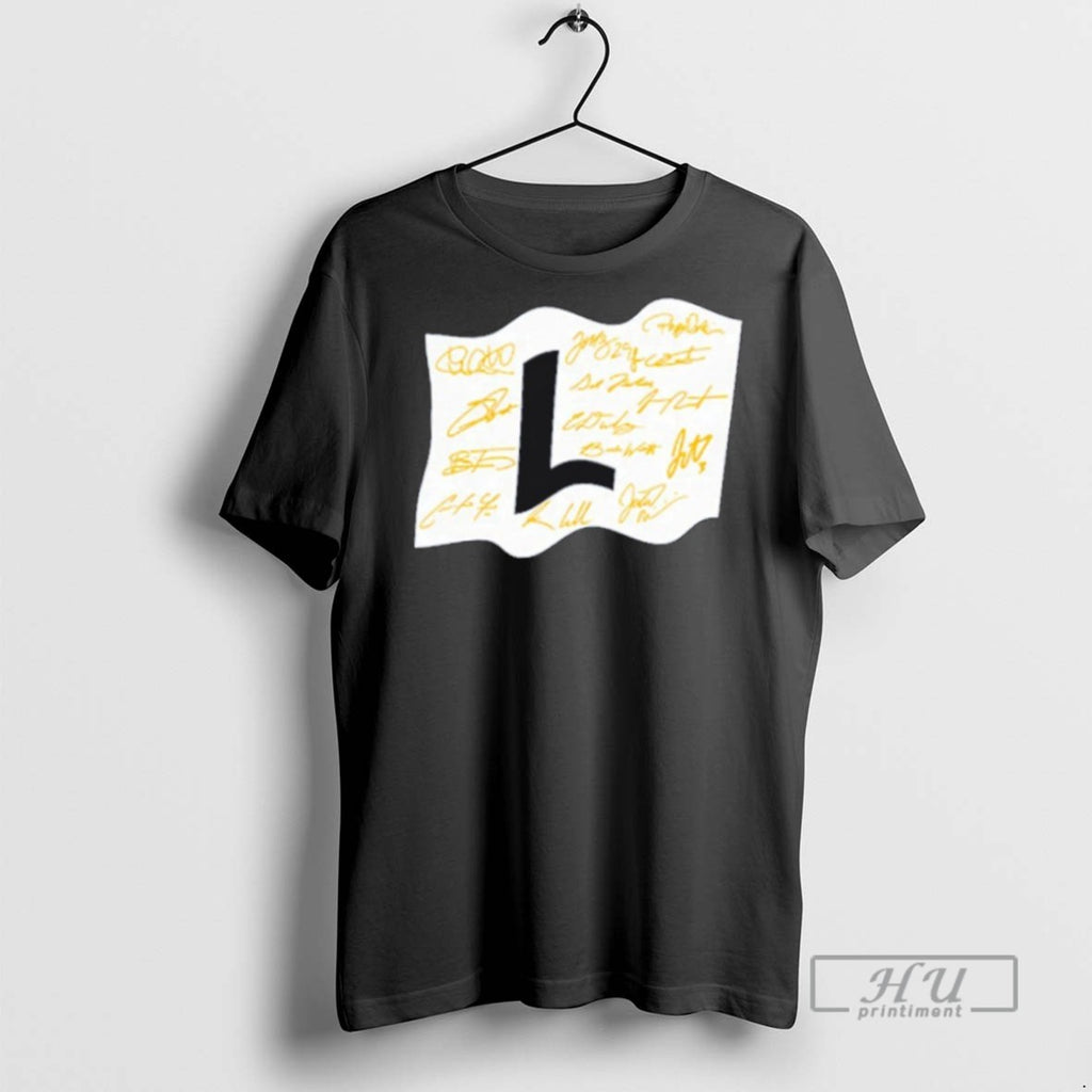 Limited Edition Milwaukee Brewers Fly The L Flag Signatures Graphic Tee Shirt Sweatshirt Hoodies